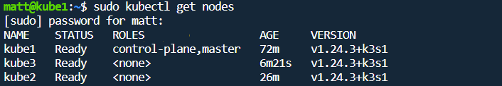 Validated K3s cluster